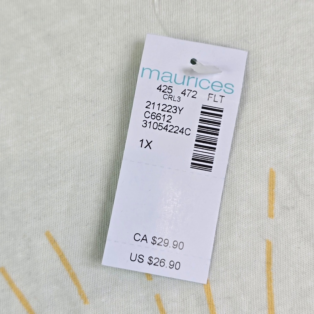 Maurices Graphic Tee Women 1X Cream Wish You Were Here Michigan Sunflower Gift - Picture 3 of 7